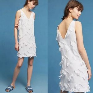 Anthropologie Maeve Fringe White Dress